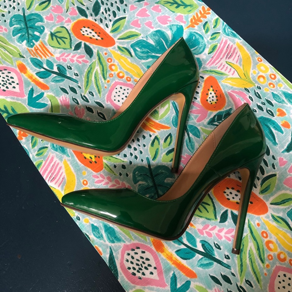 Emerald green high heels